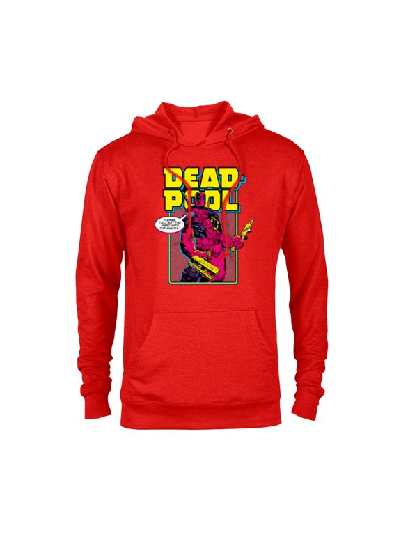 Deadpool Please Call me the Merc with the Mouth - Pullover Hoodie for Adults - Customized-Red