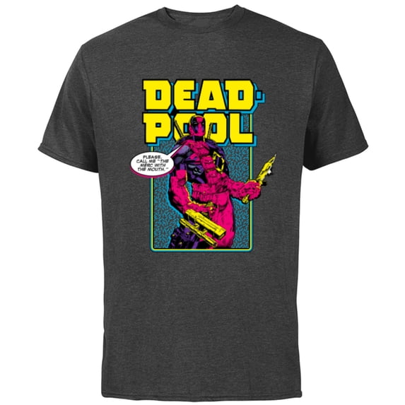 Marvel Deadpool Please Call me the Merc with the Mouth - Short Sleeve Cotton T-Shirt for Adults - Customized-Charcoal