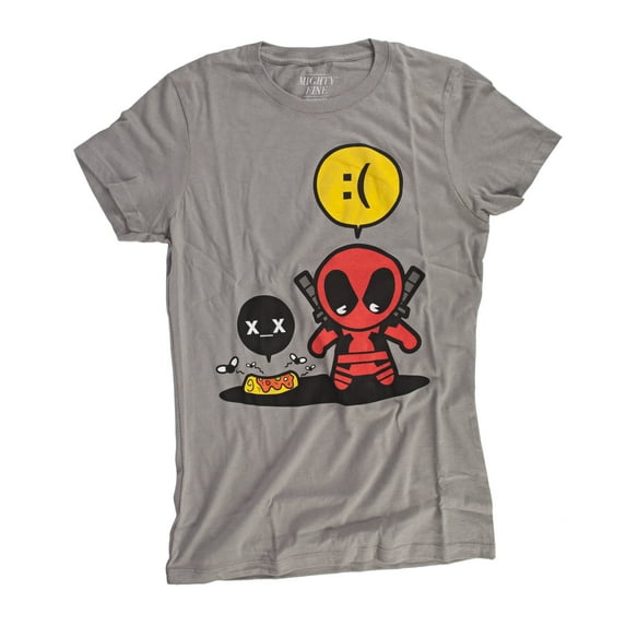 Marvel Deadpool Sadpool Juniors Grey T-Shirt | XL