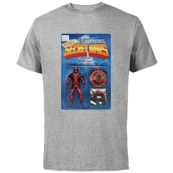 Marvel Deadpool Secret Secret Wars Action Figure Cover Art - Short Sleeve Cotton T-Shirt for Adults - Customized-Athletic Heather