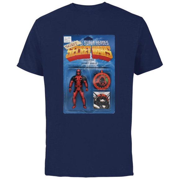 Marvel Deadpool Secret Secret Wars Action Figure Cover Art - Short Sleeve Cotton T-Shirt for Adults - Customized-Navy