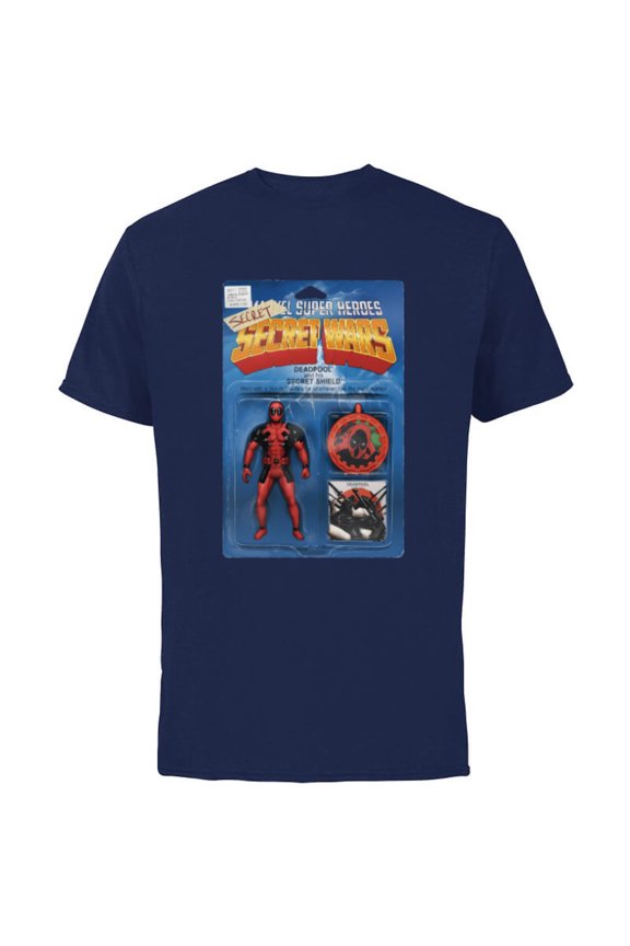 Deadpool Secret Secret Wars Action Figure Cover Art - Short Sleeve Cotton T-Shirt for Adults - Customized-Navy