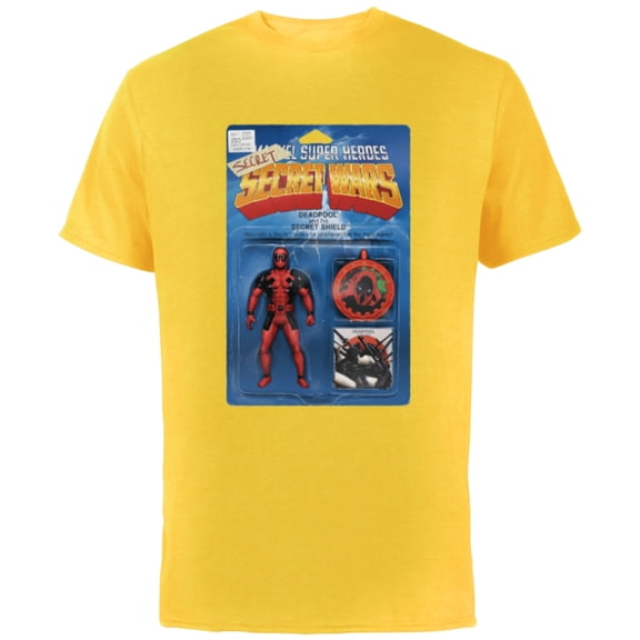 Marvel Deadpool Secret Secret Wars Action Figure Cover Art - Short Sleeve Cotton T-Shirt for Adults - Customized-Yellow