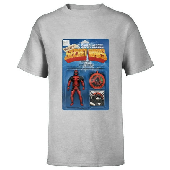 Marvel Deadpool Secret Secret Wars Action Figure Cover Art - Short Sleeve T-Shirt for Kids - Customized-Athletic Heather