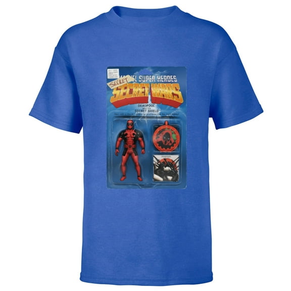 Marvel Deadpool Secret Secret Wars Action Figure Cover Art - Short Sleeve T-Shirt for Kids - Customized-Royal
