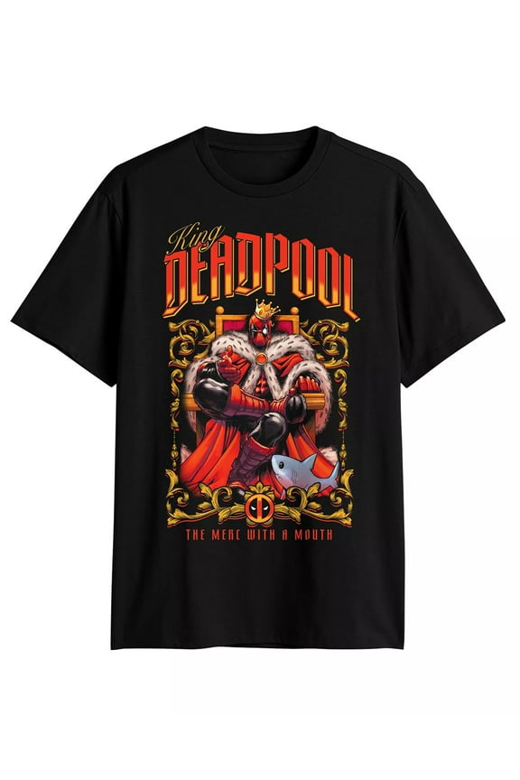 Marvel Deadpool Shirt Mens Merc With A Mouth King Short Sleeve Graphic Tee