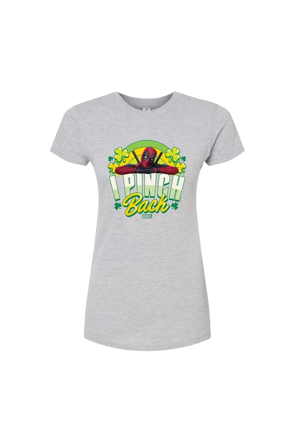 Deadpool - St. Patrick's Day I Pinch Back - Juniors Fitted Graphic T-Shirt
