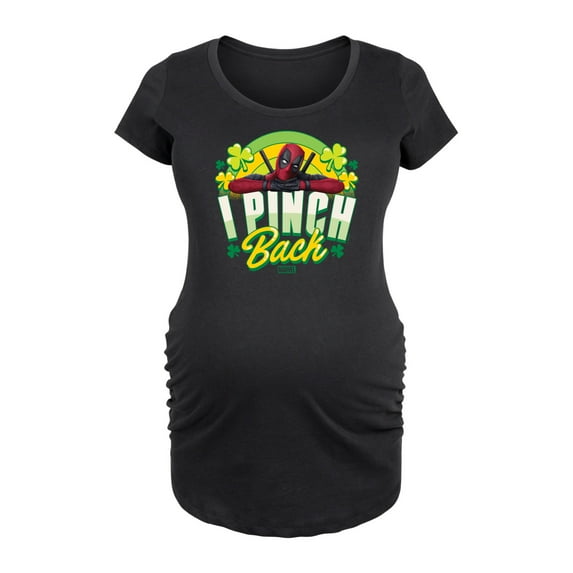 Marvel Deadpool - St. Patrick's Day I Pinch Back - Maternity Scoop Neck Graphic T-Shirt