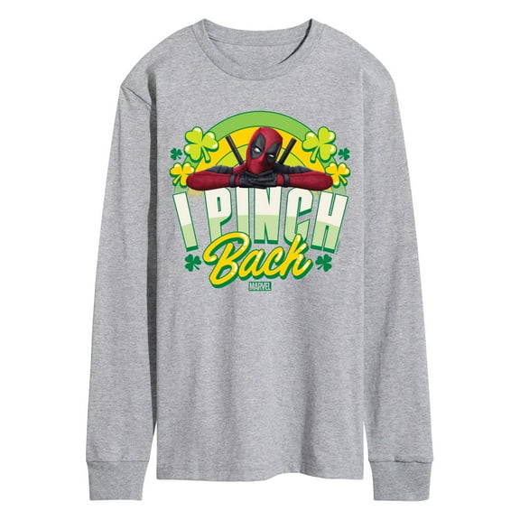 Marvel Deadpool - St. Patrick's Day I Pinch Back - Men's Long Sleeve Graphic T-Shirt