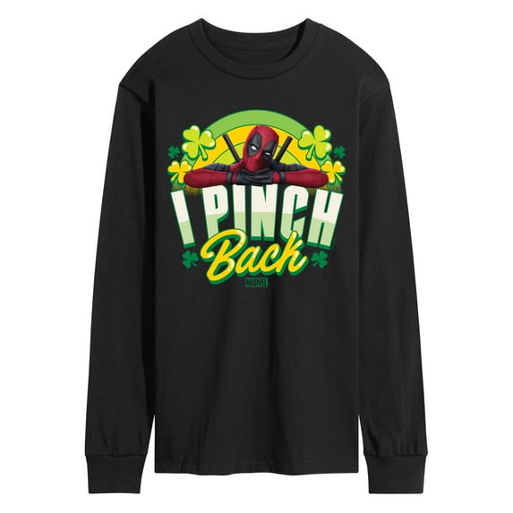 Marvel Deadpool - St. Patrick's Day I Pinch Back - Men's Long Sleeve Graphic T-Shirt