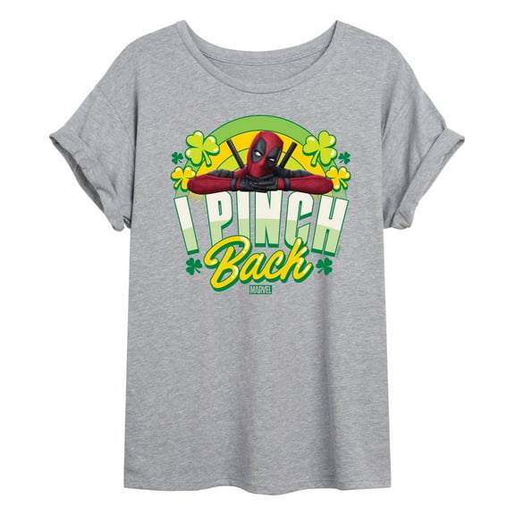 Marvel Deadpool - St. Patrick's Day I Pinch Back - Women's Oversized Graphic T-Shirt