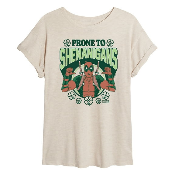 Marvel Deadpool - St. Patrick's Day Prone To Shenanigans - Women's Oversized Graphic T-Shirt