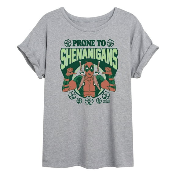 Marvel Deadpool - St. Patrick's Day Prone To Shenanigans - Women's Oversized Graphic T-Shirt