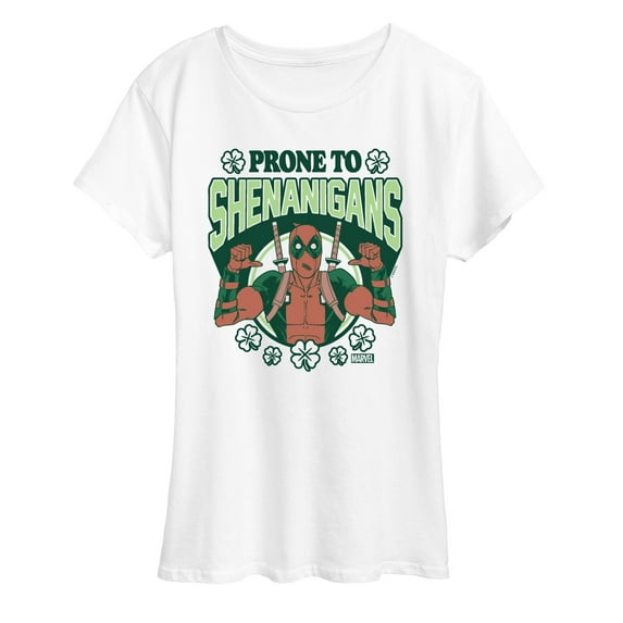 Marvel Deadpool - St. Patrick's Day Prone To Shenanigans - Women's Short Sleeve Graphic T-Shirt