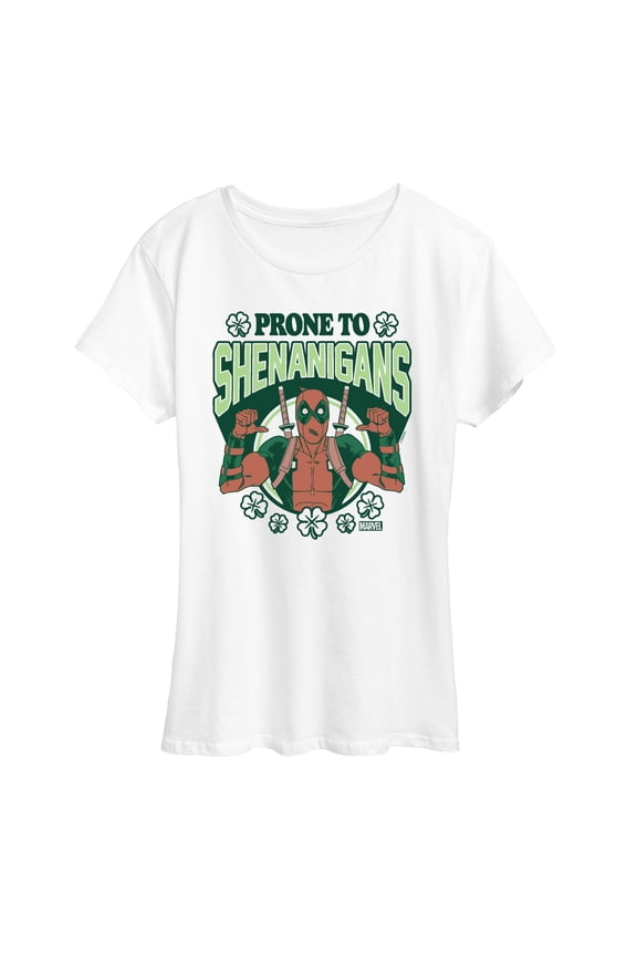 Deadpool - St. Patrick's Day Prone To Shenanigans - Women's Short Sleeve Graphic T-Shirt