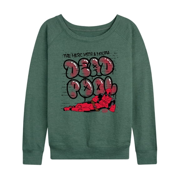 Marvel - Deadpool Street Graffiti - Women's French Terry Long Sleeve Pullover