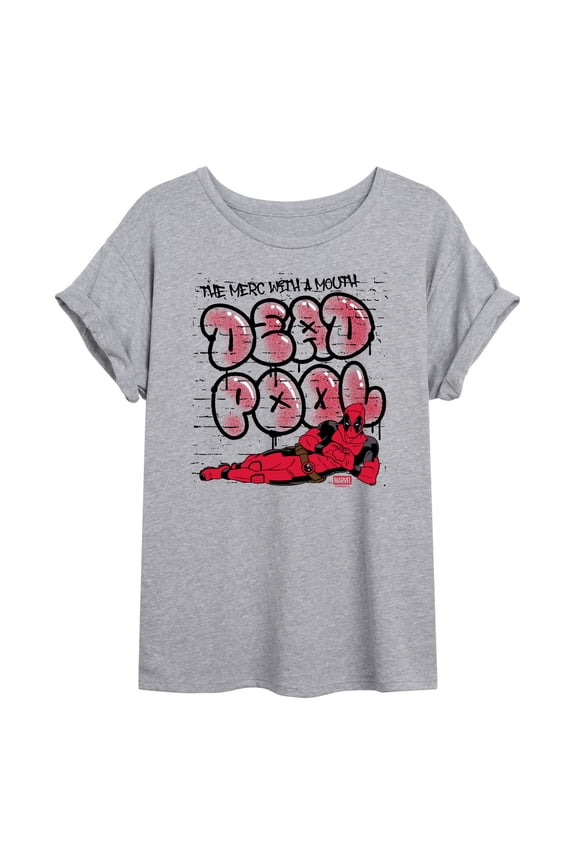 - Deadpool Street Graffiti - Women's Oversized Graphic T-Shirt