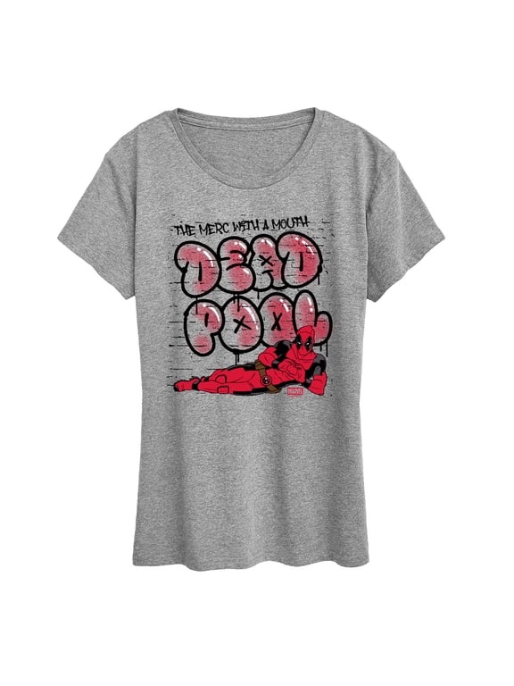 - Deadpool Street Graffiti Women's Short Sleeve Graphic T-Shirt