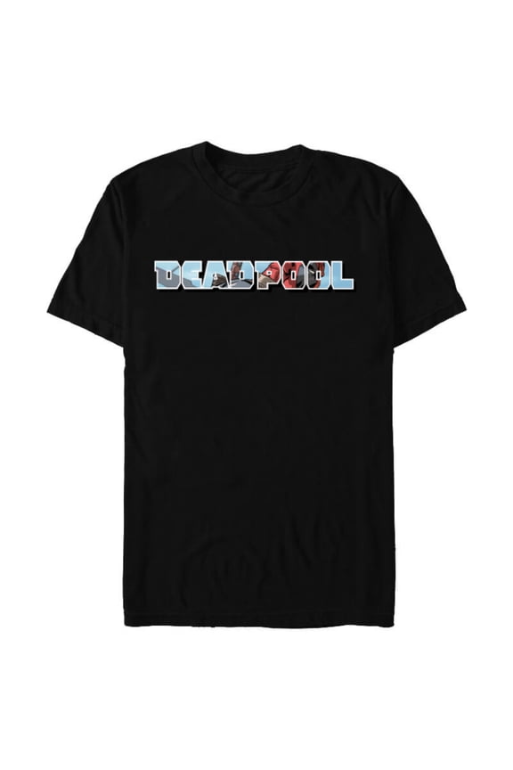 Deadpool Super Hero Comic Art Window Name Logo - Short Sleeve Blended T-Shirt for Adults - Customized-Black