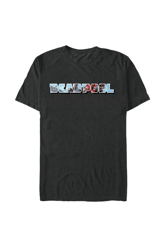 Deadpool Super Hero Comic Art Window Name Logo - Short Sleeve Blended T-Shirt for Adults - Customized-Dark Heather