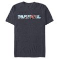 thumbnail image 1 of Marvel Deadpool Super Hero Comic Art Window Name Logo - Short Sleeve Blended T-Shirt for Adults - Customized-Navy Heather, 1 of 5