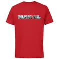 thumbnail image 1 of Marvel Deadpool Super Hero Comic Art Window Name Logo - Short Sleeve Cotton T-Shirt for Adults - Customized-Red, 1 of 5