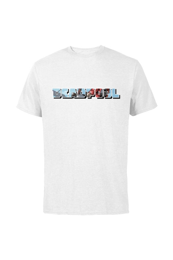 Deadpool Super Hero Comic Art Window Name Logo - Short Sleeve Cotton T-Shirt for Adults - Customized-White