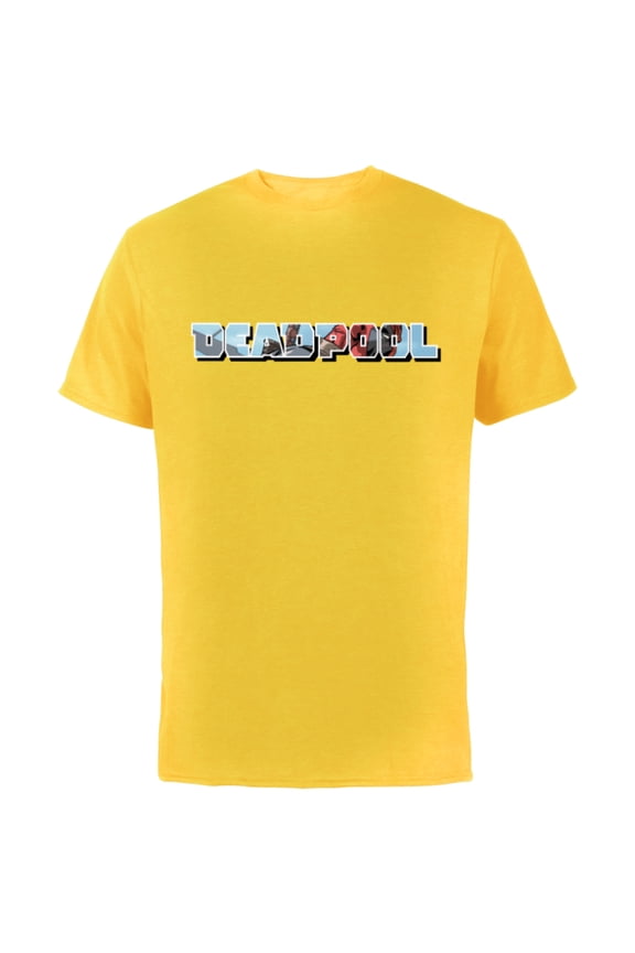 Deadpool Super Hero Comic Art Window Name Logo - Short Sleeve Cotton T-Shirt for Adults - Customized-Yellow