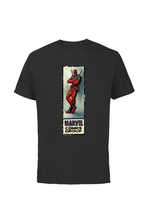 Deadpool Super Hero Comic Cover Corner Box Retro - Short Sleeve Cotton T-Shirt for Adults - Customized-Black