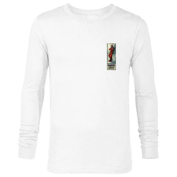 Marvel Deadpool Super Hero Comic Cover Corner Box in Corner - Long Sleeve T-Shirt for Men - Customized-White