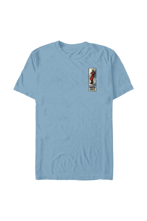 Deadpool Super Hero Comic Cover Corner Box in Corner - Short Sleeve Blended T-Shirt for Adults - Customized-Ocean Blue