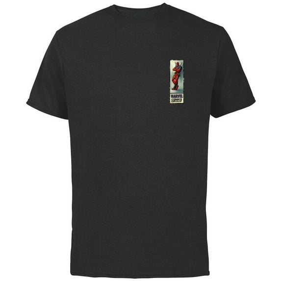 Marvel Deadpool Super Hero Comic Cover Corner Box in Corner - Short Sleeve Cotton T-Shirt for Adults - Customized-Black