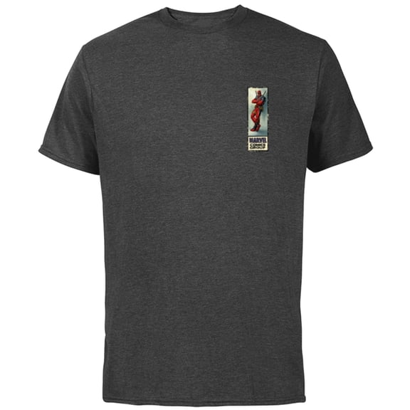 Marvel Deadpool Super Hero Comic Cover Corner Box in Corner - Short Sleeve Cotton T-Shirt for Adults - Customized-Charcoal