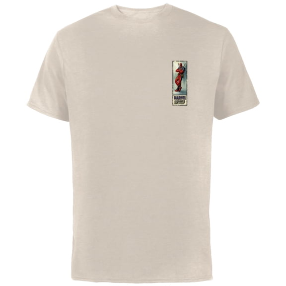 Marvel Deadpool Super Hero Comic Cover Corner Box in Corner - Short Sleeve Cotton T-Shirt for Adults - Customized-Natural