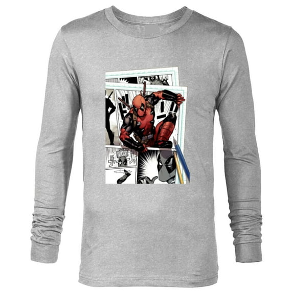 Marvel Deadpool Super Hero Comic Japanese Manga Art Homage - Long Sleeve T-Shirt for Men - Customized-Athletic Heather
