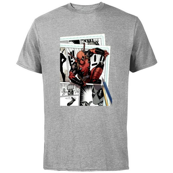 Marvel Deadpool Super Hero Comic Japanese Manga Art Homage - Short Sleeve Cotton T-Shirt for Adults - Customized-Athletic Heather
