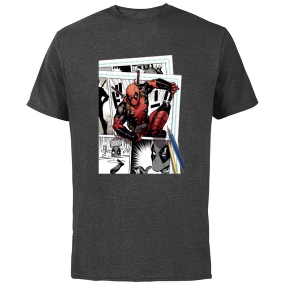 Marvel Deadpool Super Hero Comic Japanese Manga Art Homage - Short Sleeve Cotton T-Shirt for Adults - Customized-Charcoal