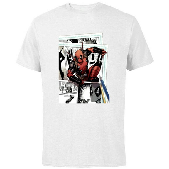 Marvel Deadpool Super Hero Comic Japanese Manga Art Homage - Short Sleeve Cotton T-Shirt for Adults - Customized-White
