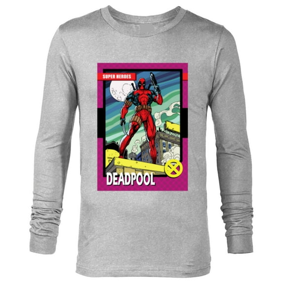 Marvel Deadpool Super Heroes Trading Card - Long Sleeve T-Shirt for Men - Customized-Athletic Heather