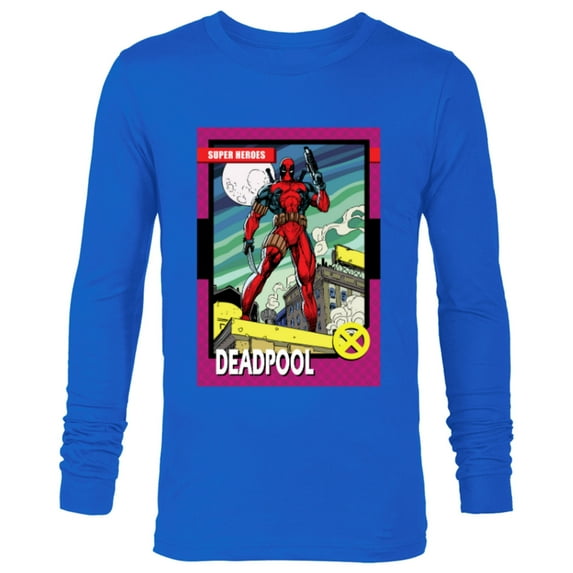 Marvel Deadpool Super Heroes Trading Card - Long Sleeve T-Shirt for Men - Customized-Navy