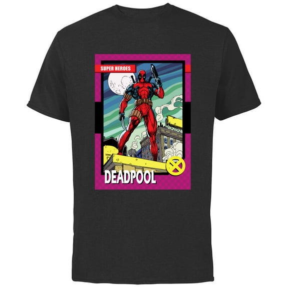 Marvel Deadpool Super Heroes Trading Card - Short Sleeve Cotton T-Shirt for Adults - Customized-Black