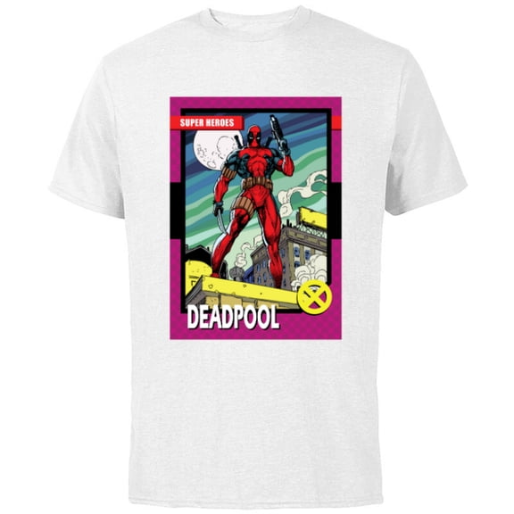 Marvel Deadpool Super Heroes Trading Card - Short Sleeve Cotton T-Shirt for Adults - Customized-White
