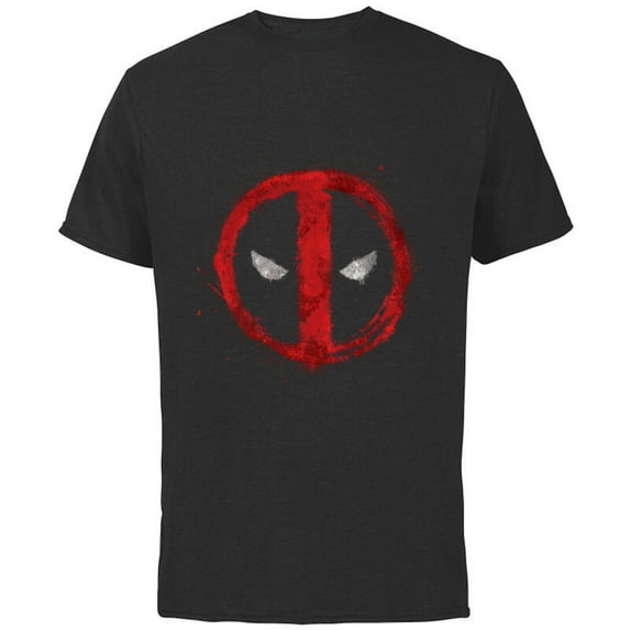 Marvel Deadpool Symbol Red Spray Paint - Short Sleeve Cotton T-Shirt for Adults - Customized-Black