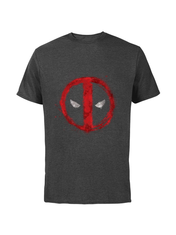 Deadpool Symbol Red Spray Paint - Short Sleeve Cotton T-Shirt for Adults - Customized-Charcoal