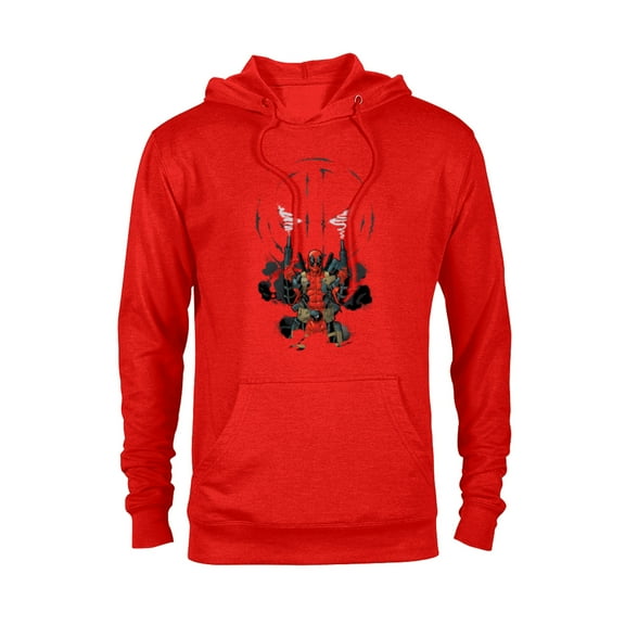 Marvel Deadpool Symbol Weapons Blazing - Pullover Hoodie for Adults - Customized-Red