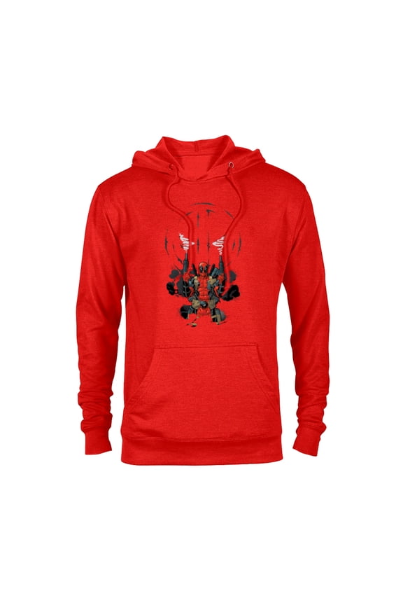 Deadpool Symbol Weapons Blazing - Pullover Hoodie for Adults - Customized-Red