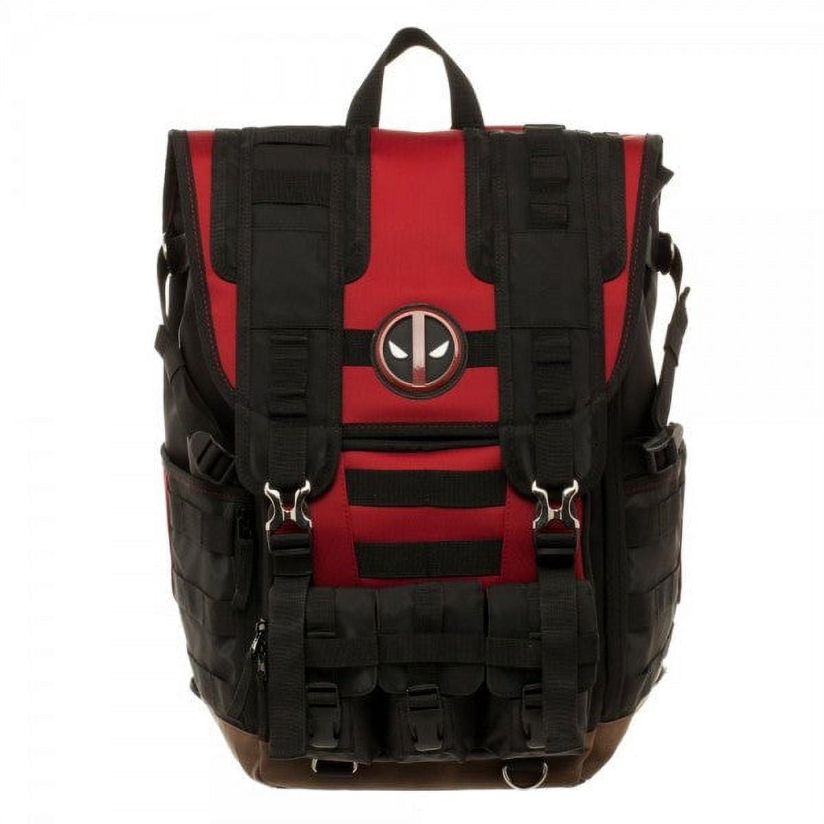 Marvel Deadpool Tactical Roll Top Backpack Red and black - Walmart.com