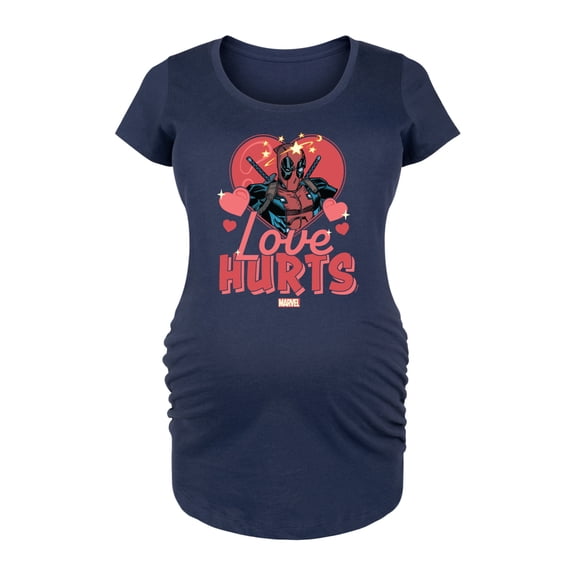 Marvel Deadpool - Valentine's Day Love Hurts - Maternity Scoop Neck Graphic T-Shirt