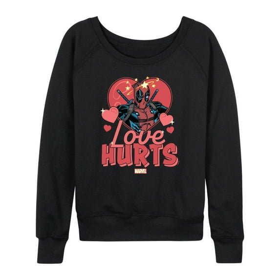 Marvel Deadpool - Valentine's Day Love Hurts - Women's French Terry Pullover Sweatshirt