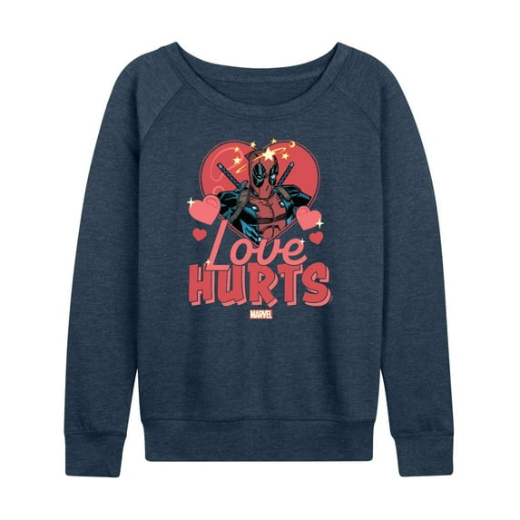 Marvel Deadpool - Valentine's Day Love Hurts - Women's French Terry Pullover Sweatshirt